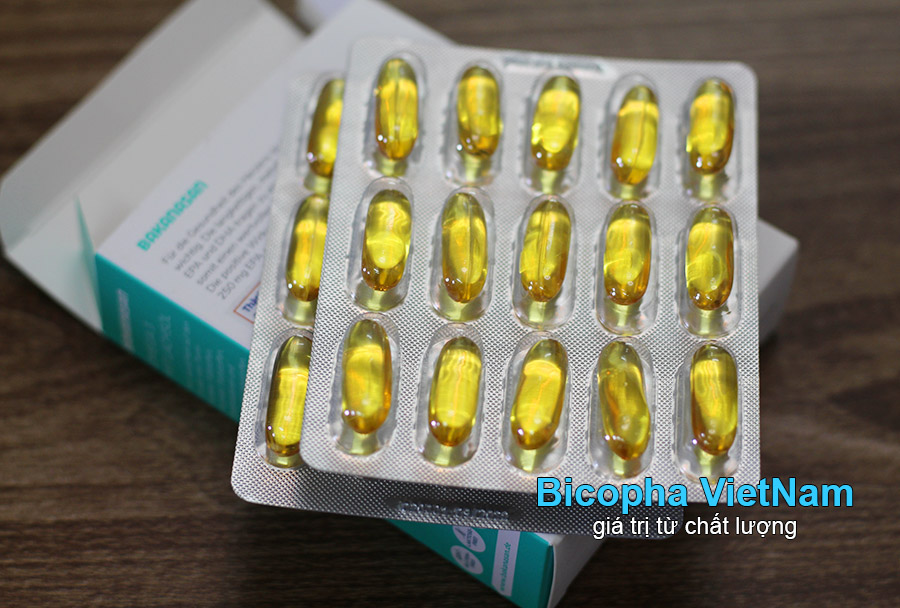 Review ảnh thực tế viên uống Omega 3 Mit Lachsol của Đức