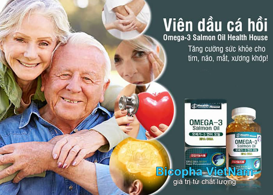 DHA cho bà bầu của Hàn Quốc Omega - 3 Salmon Oil Health House