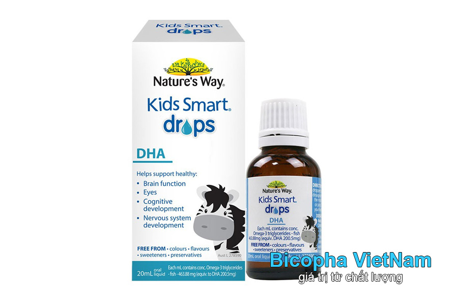 Viên uống dầu cá omega 3 cho trẻ em của Úc Kids Smart Drops Natures Way