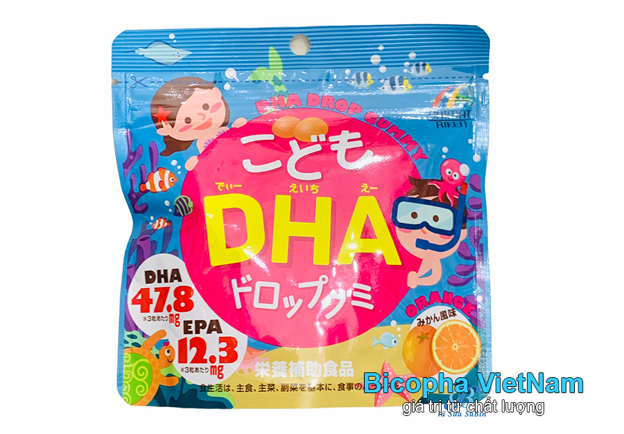 Dầu cá omega 3 DHA cho trẻ em của Nhật dạng kẹo dẻo